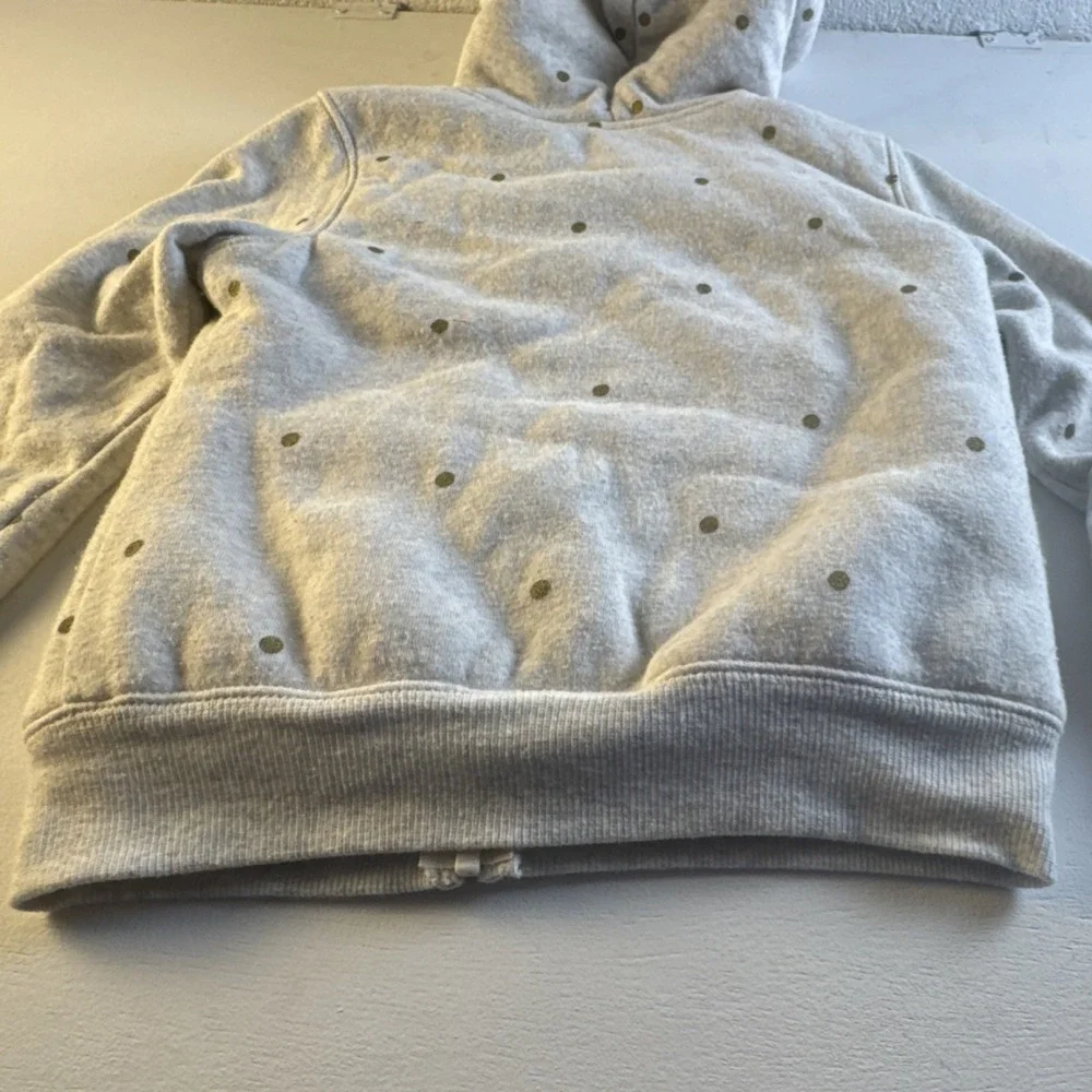OshKosh B'gosh Gray Polka Dot Hooded Fleece-Lined Zip Jacket 4T 20598910